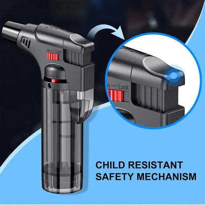 Butane Torch Lighter 4-Pack – Windproof Jet Flame Refillable Outdoor Grill Tools - ZOOMNSTORE