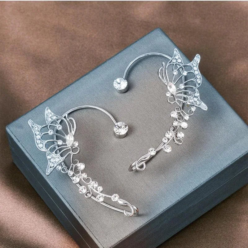 Butterfly Ear Cuff – Elegant Sparkling Zircon Clip On Ear Jewelry for Women - ZOOMNSTORE