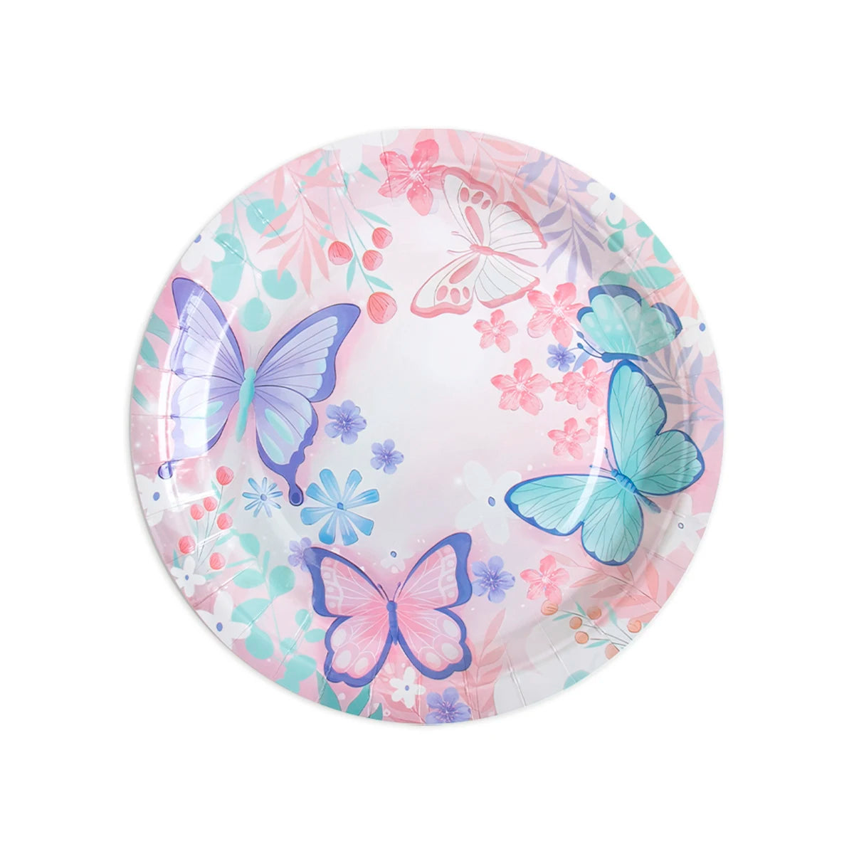 Butterfly Party Tableware Set - Disposable Plates Napkins Cups  Tablecloth for Baby Shower  Birthday - ZOOMNSTORE