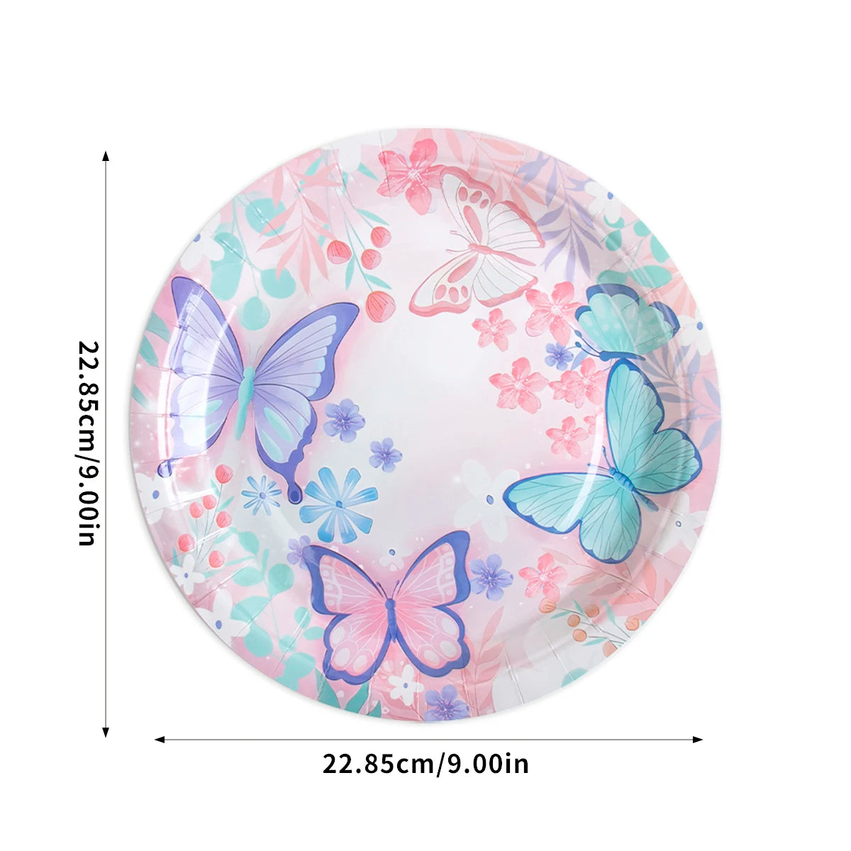 Butterfly Party Tableware Set - Disposable Plates Napkins Cups  Tablecloth for Baby Shower  Birthday - ZOOMNSTORE