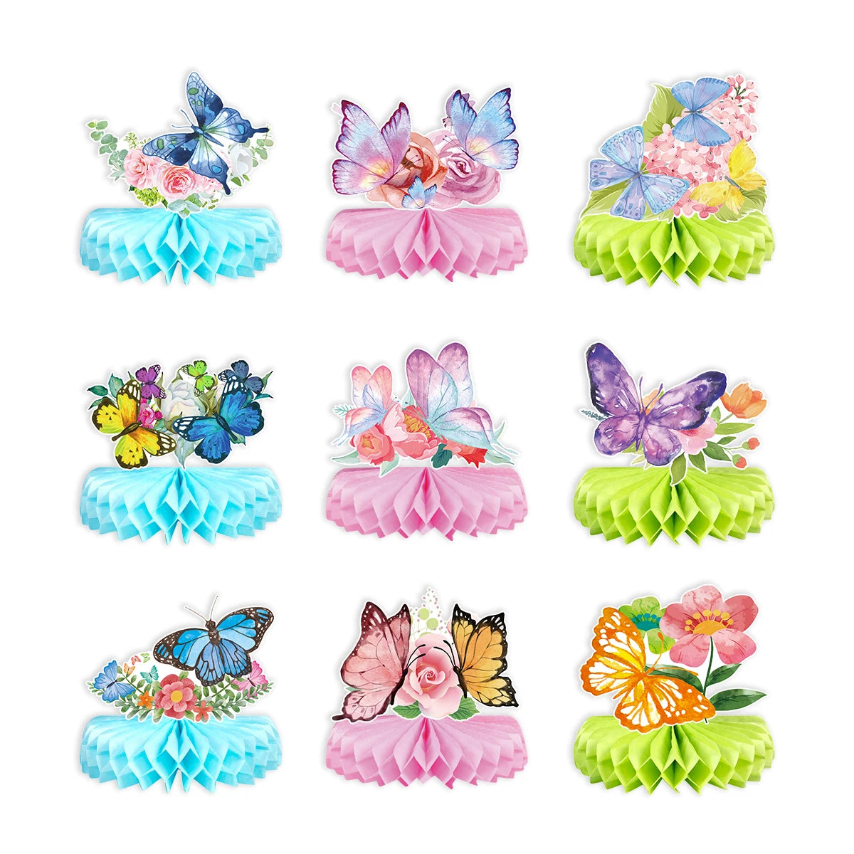 Butterfly Party Tableware Set - Disposable Plates Napkins Cups  Tablecloth for Baby Shower  Birthday - ZOOMNSTORE