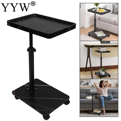C Shaped Coffee Table – Mobile Rolling Side Table for Living Room Furniture - ZOOMNSTORE
