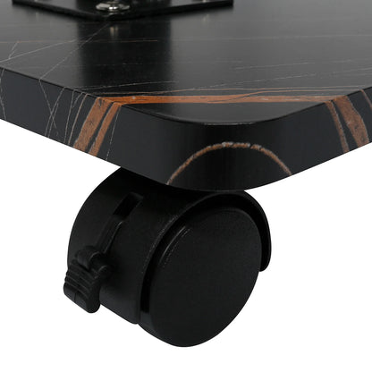C Shaped Coffee Table – Mobile Rolling Side Table for Living Room Furniture - ZOOMNSTORE