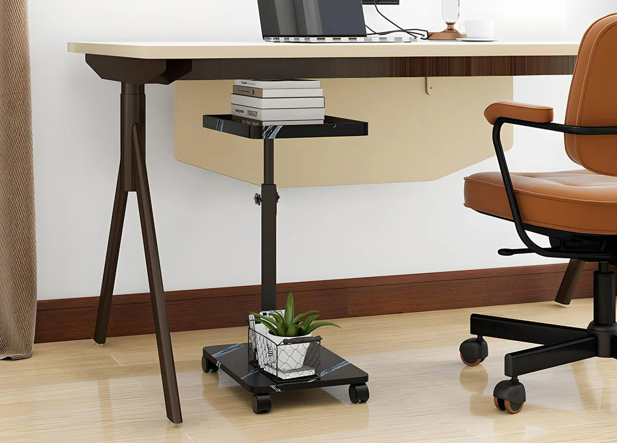 C Shaped Coffee Table – Mobile Rolling Side Table for Living Room Furniture - ZOOMNSTORE