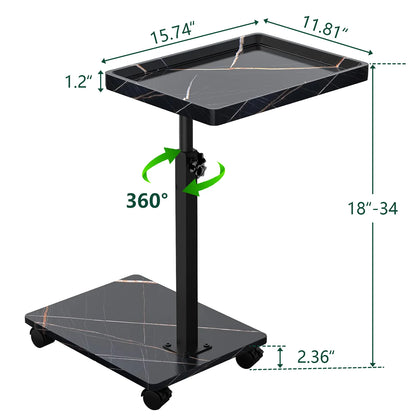 C Shaped Coffee Table – Mobile Rolling Side Table for Living Room Furniture - ZOOMNSTORE