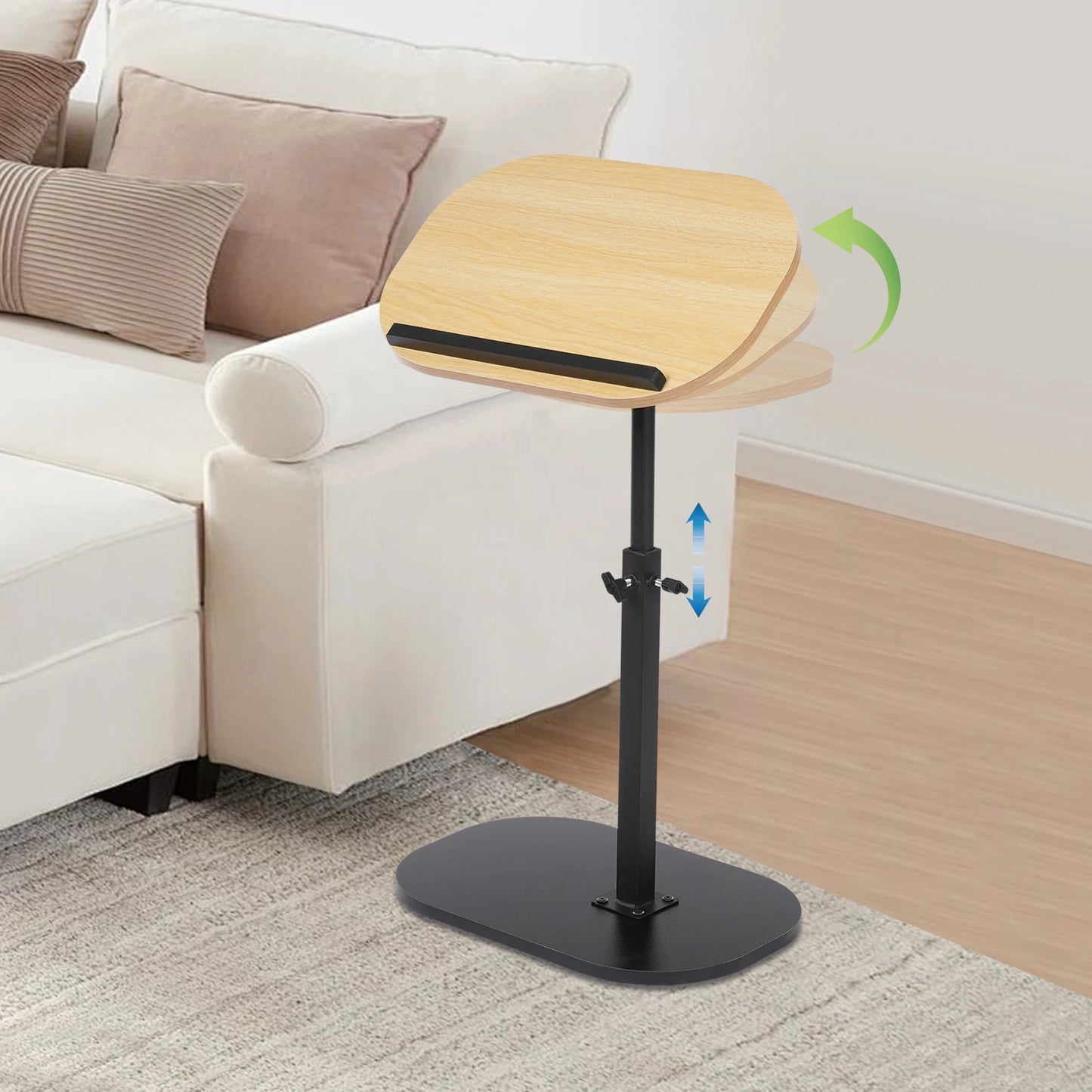 C-shaped Adjustable Side Table - 360 Rotatable  320 Tiltable Coffee Table - ZOOMNSTORE