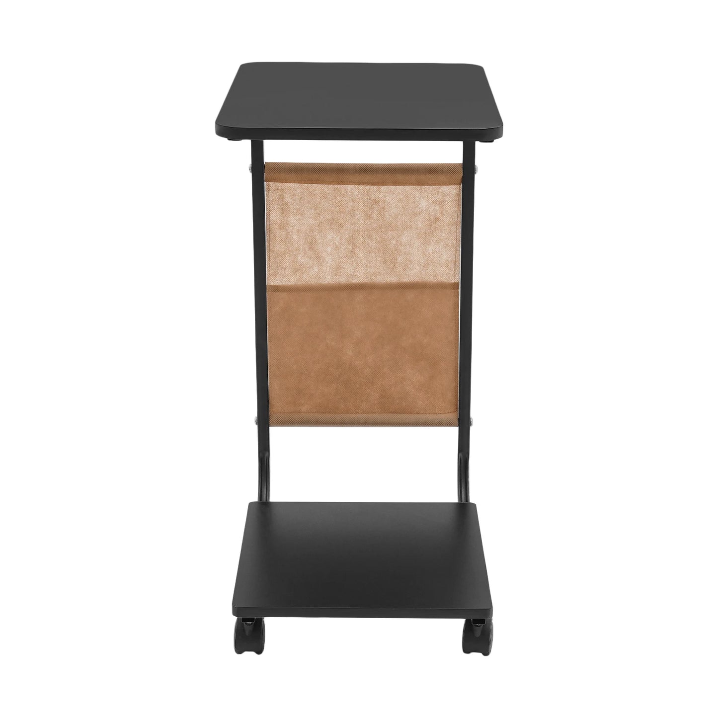 C-Shaped Side Table | Black Brown Side Table with Rust Resistant Frame & Ergonomic Height – Portable Laptop Desk - ZOOMNSTORE