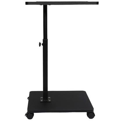 C Shaped Side Table – Mobile Coffee Table With Wheels | Adjustable Height Wooden Storage - ZOOMNSTORE