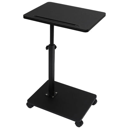 C Shaped Side Table – Mobile Coffee Table With Wheels | Adjustable Height Wooden Storage - ZOOMNSTORE