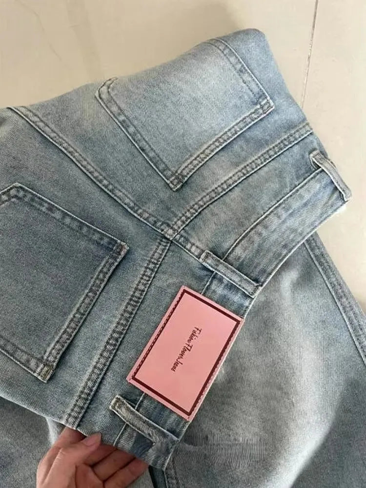 Calças Jeans Baggy Vintage Y2K – Perna Larga, Cintura Baixa | Streetwear Feminino Conforto - ZOOMNSTORE