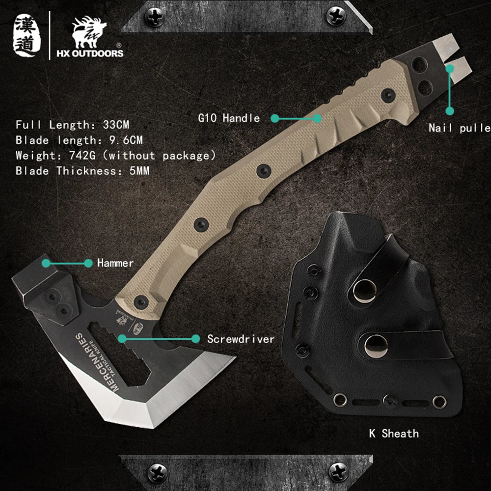 Full Tang Tactical Axe - Multifunctional Camping Hatchet  Tomahawk - ZOOMNSTORE