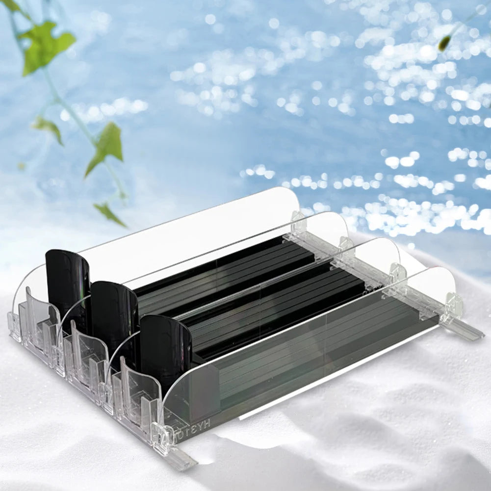 Canned Beverage Organizer - Adjustable Spring Push Rack for Fridge Storage - ZOOMNSTORE