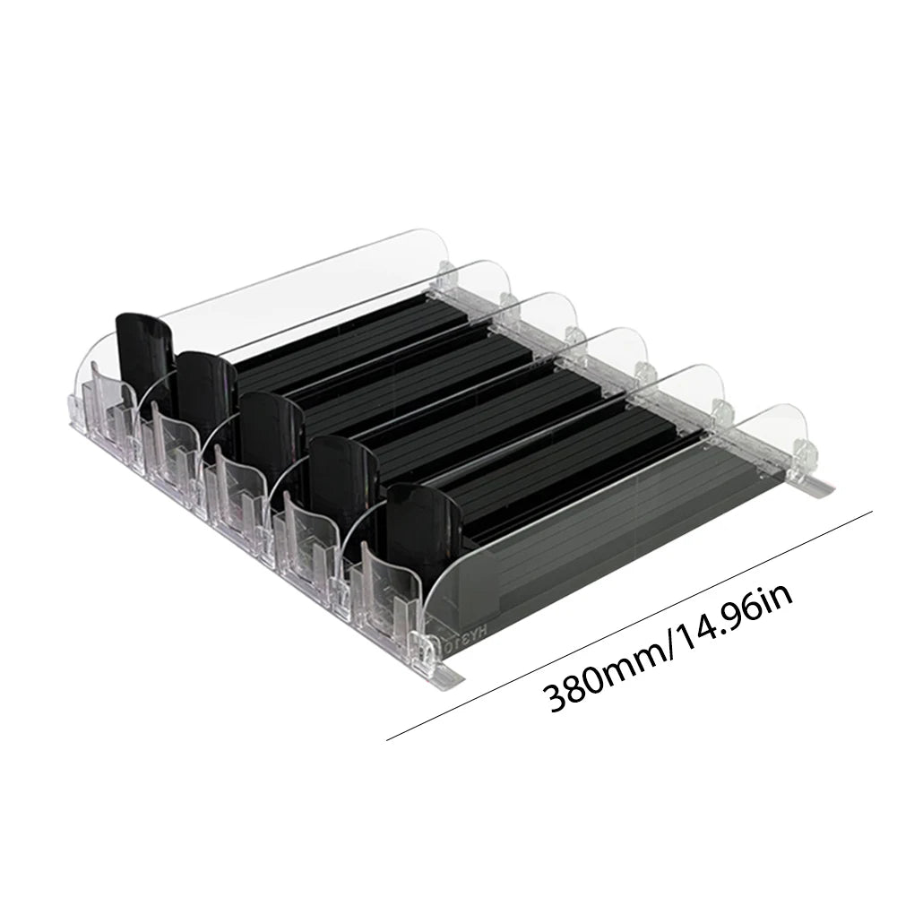 Canned Beverage Organizer - Adjustable Spring Push Rack for Fridge Storage - ZOOMNSTORE