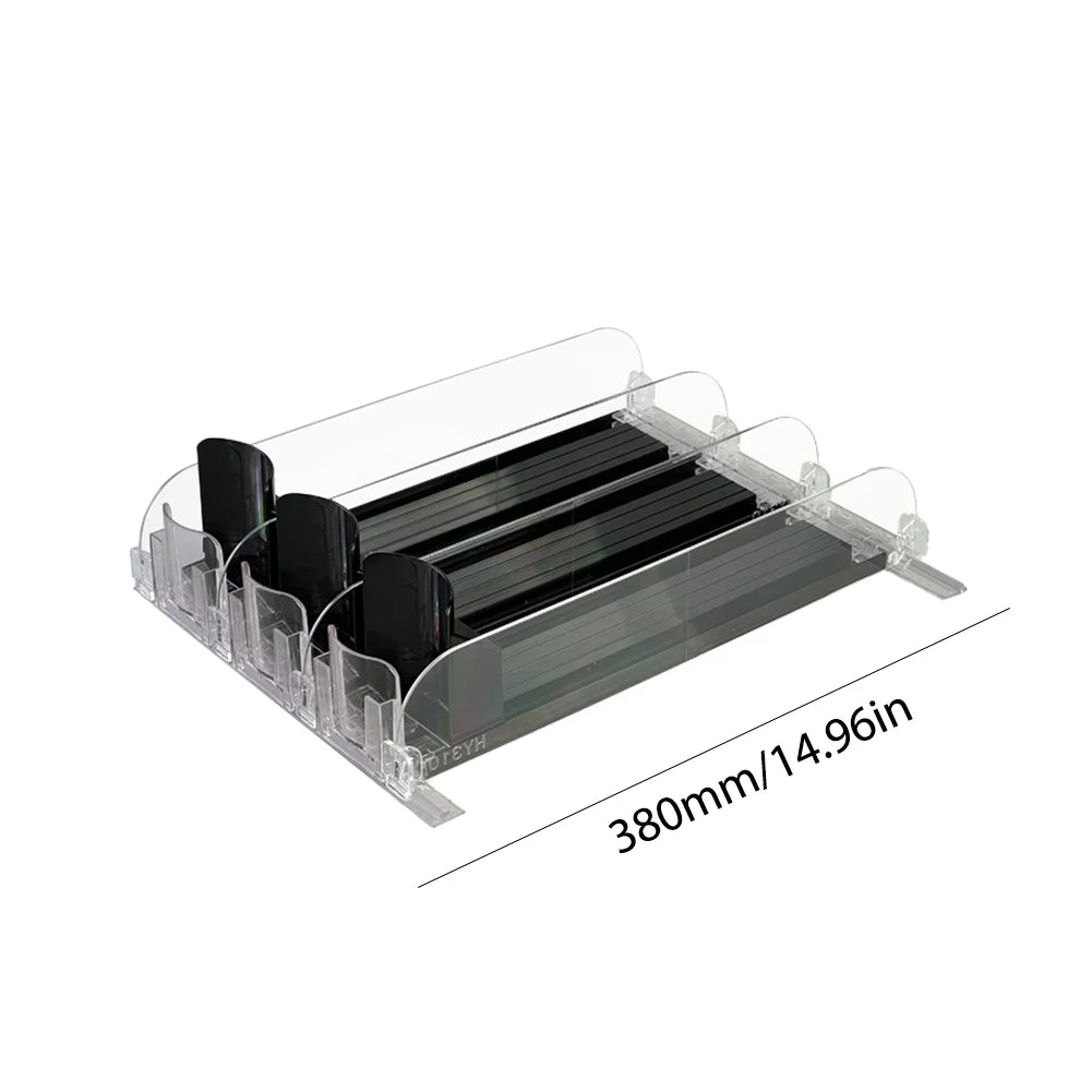 Canned Beverage Organizer - Adjustable Spring Push Rack for Fridge Storage - ZOOMNSTORE