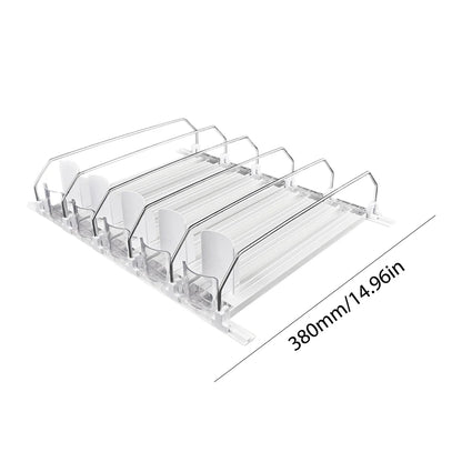 Canned Beverage Organizer - Adjustable Spring Push Rack for Fridge Storage - ZOOMNSTORE