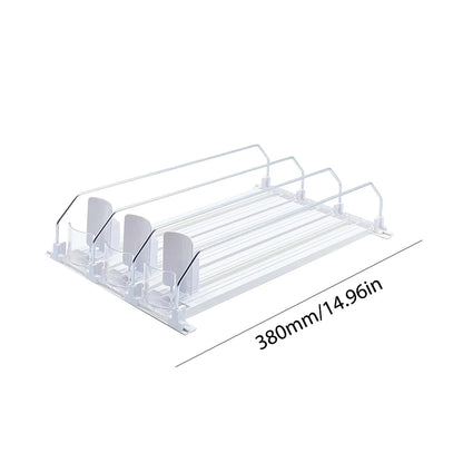 Canned Beverage Organizer - Adjustable Spring Push Rack for Fridge Storage - ZOOMNSTORE