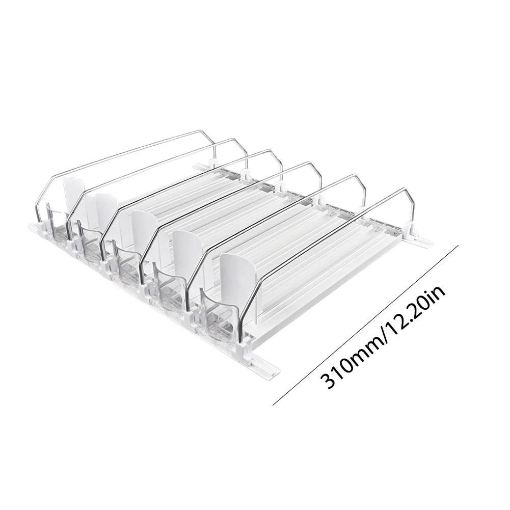 Canned Beverage Organizer - Adjustable Spring Push Rack for Fridge Storage - ZOOMNSTORE