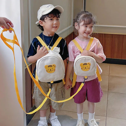 Canvas Baby Backpack - Kindergarten School Bag for Kids Anti-Lost Design Bear  Bunny Theme - ZOOMNSTORE