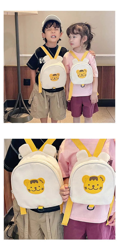 Canvas Baby Backpack - Kindergarten School Bag for Kids Anti-Lost Design Bear  Bunny Theme - ZOOMNSTORE