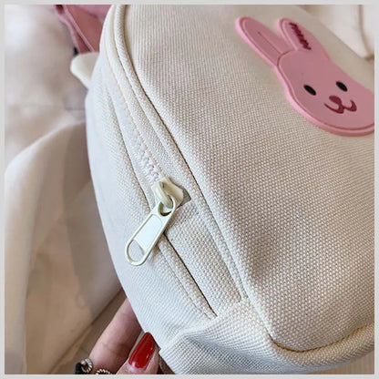 Canvas Baby Backpack - Kindergarten School Bag for Kids Anti-Lost Design Bear  Bunny Theme - ZOOMNSTORE
