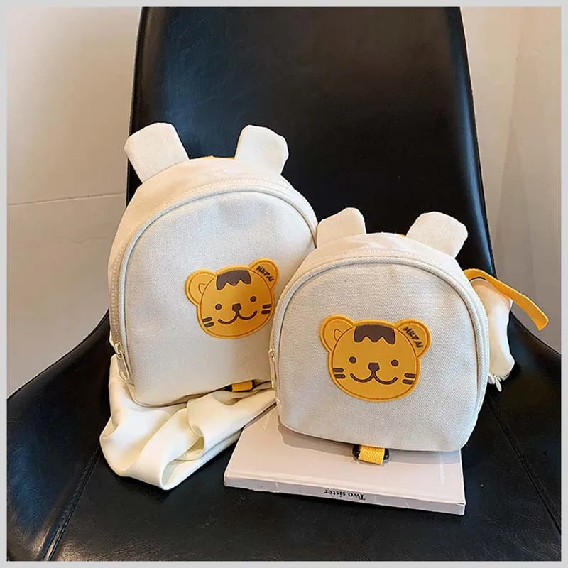 Canvas Baby Backpack - Kindergarten School Bag for Kids Anti-Lost Design Bear  Bunny Theme - ZOOMNSTORE