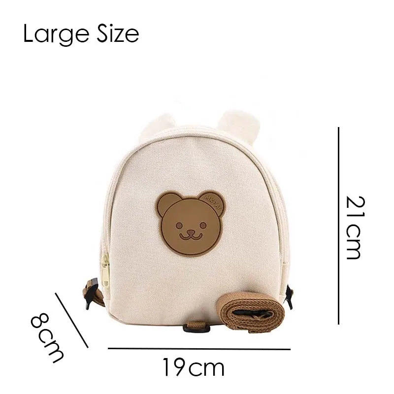 Canvas Baby Backpack - Kindergarten School Bag for Kids Anti-Lost Design Bear  Bunny Theme - ZOOMNSTORE