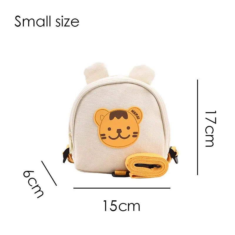 Canvas Baby Backpack - Kindergarten School Bag for Kids Anti-Lost Design Bear  Bunny Theme - ZOOMNSTORE
