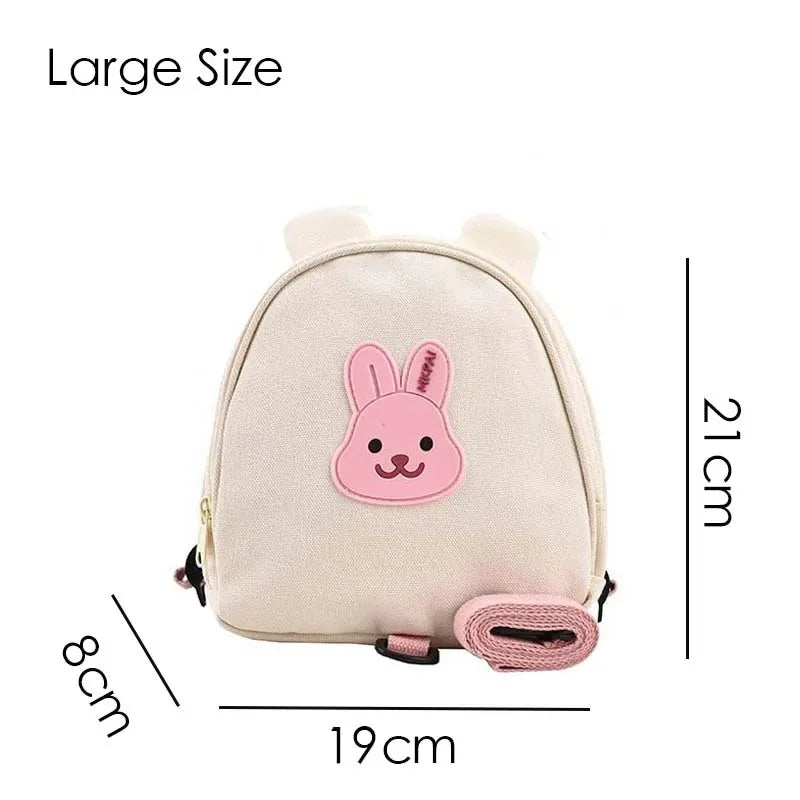 Canvas Baby Backpack - Kindergarten School Bag for Kids Anti-Lost Design Bear  Bunny Theme - ZOOMNSTORE