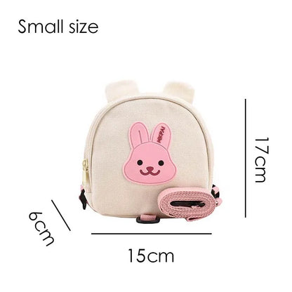Canvas Baby Backpack - Kindergarten School Bag for Kids Anti-Lost Design Bear  Bunny Theme - ZOOMNSTORE
