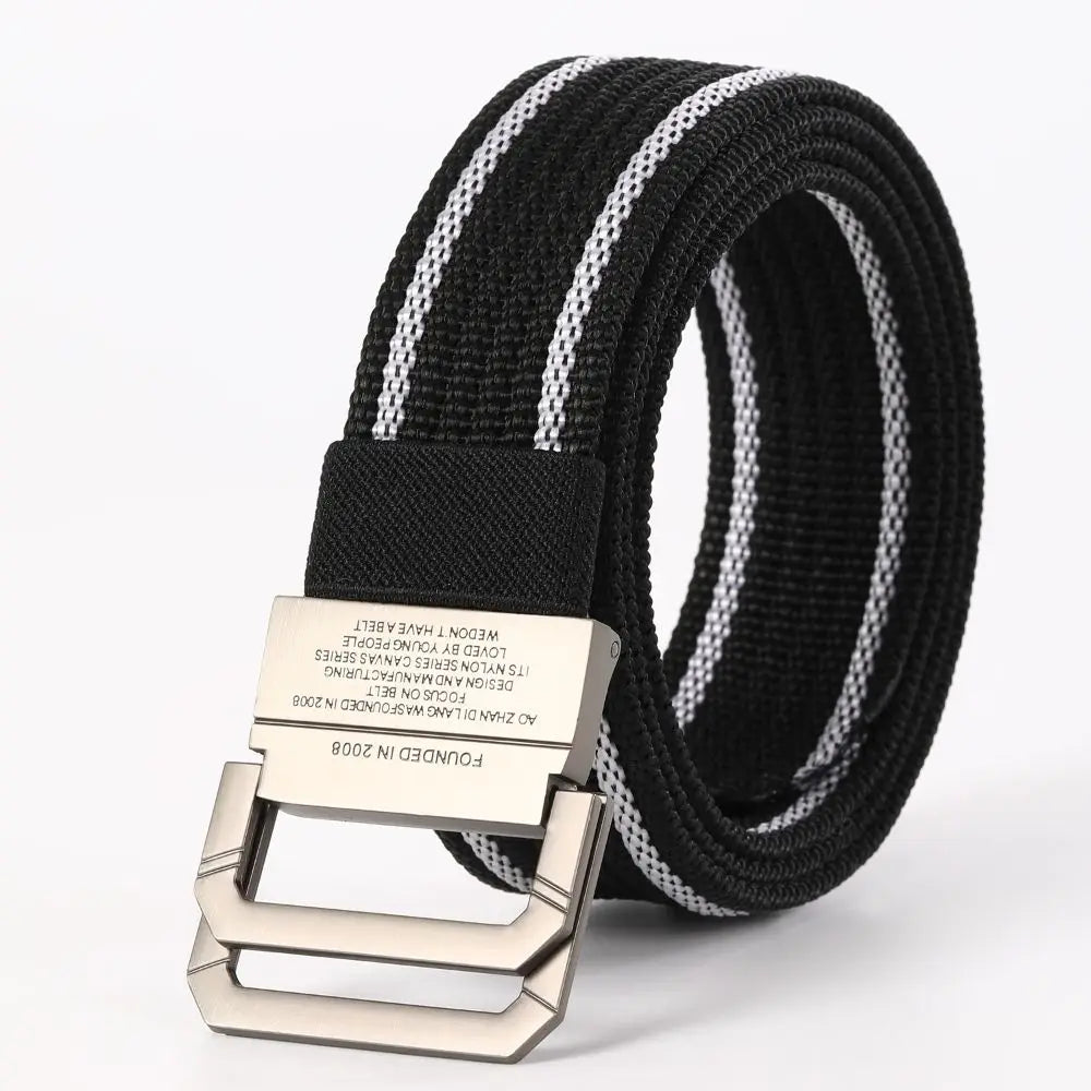 Canvas Belt Unisex - Double Ring Tactical Strap With Metal Buckle for Jeans - ZOOMNSTORE