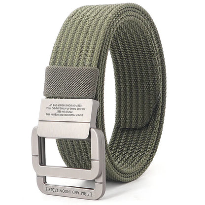 Canvas Belt Unisex - Double Ring Tactical Strap With Metal Buckle for Jeans - ZOOMNSTORE
