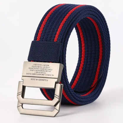 Canvas Belt Unisex - Double Ring Tactical Strap With Metal Buckle for Jeans - ZOOMNSTORE