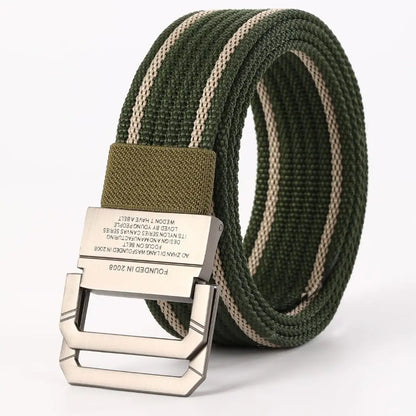 Canvas Belt Unisex - Double Ring Tactical Strap With Metal Buckle for Jeans - ZOOMNSTORE