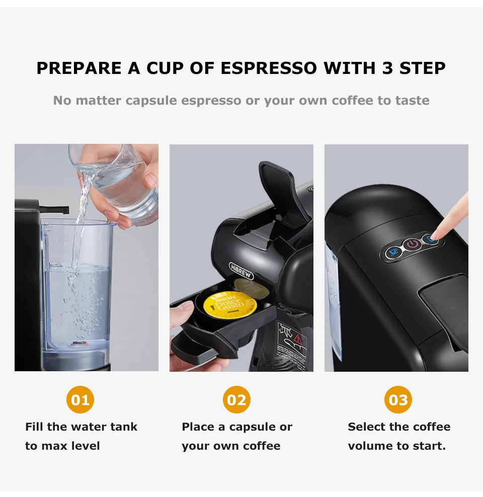 HiBREW 4-in-1 Coffee Machine - 19 Bar Espresso  Pod Maker for Hot  Cold Drinks - ZOOMNSTORE