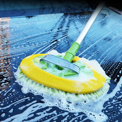 Telescoping Car Cleaning Brush - 2-in-1 Wash Duster with Chenille Mop - ZOOMNSTORE