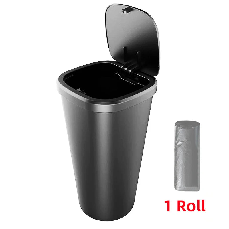 Car Garbage Bin - Large Capacity Auto Trash Can With Click Open Cover - ZOOMNSTORE