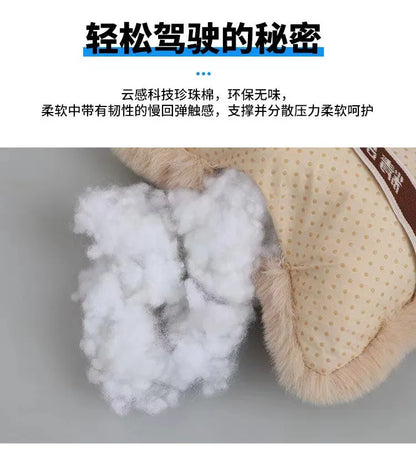 Car Headrest Pillow – Ergonomic Lumbar Support Cushion with Soft Rabbit Plush Comfort - ZOOMNSTORE