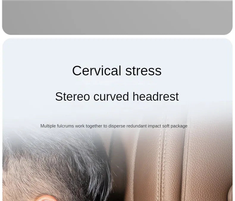 Car Headrest Pillow - Memory Foam Lumbar Support Cushion Set With Leather Cover - ZOOMNSTORE