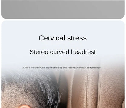 Car Headrest Pillow - Memory Foam Lumbar Support Cushion Set With Leather Cover - ZOOMNSTORE