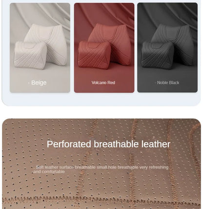 Car Headrest Pillow - Memory Foam Lumbar Support Cushion Set With Leather Cover - ZOOMNSTORE