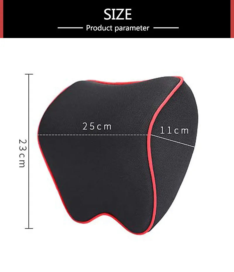 Car Neck Headrest Pillow - Adjustable Memory Foam Auto Seat Cushion Support - ZOOMNSTORE