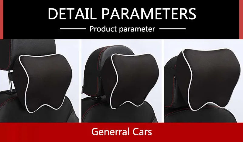 Car Neck Headrest Pillow - Adjustable Memory Foam Auto Seat Cushion Support - ZOOMNSTORE