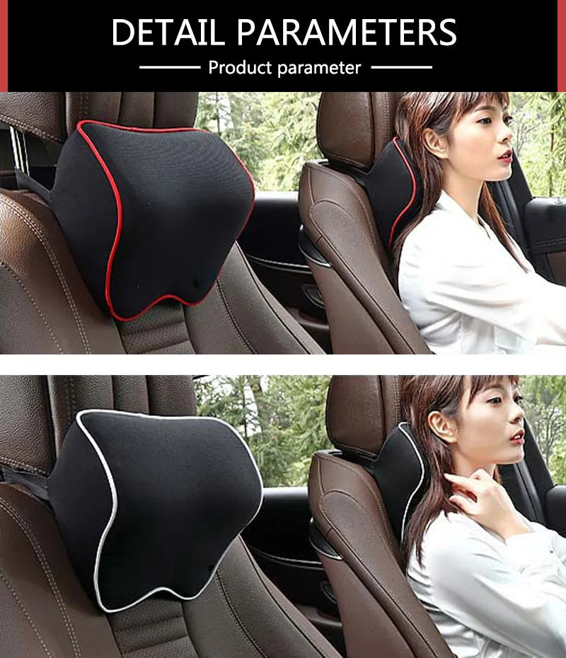 Car Neck Headrest Pillow - Adjustable Memory Foam Auto Seat Cushion Support - ZOOMNSTORE