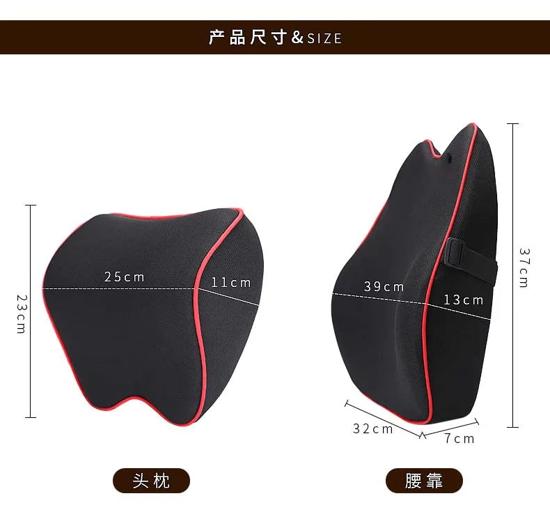 Car Neck Headrest Pillow - Adjustable Memory Foam Auto Seat Cushion Support - ZOOMNSTORE