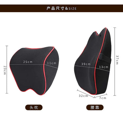 Car Neck Headrest Pillow - Adjustable Memory Foam Auto Seat Cushion Support - ZOOMNSTORE