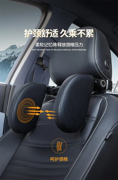 Car Neck Headrest Pillow - Adjustable Memory Foam Cushion for Cervical Spine Support - ZOOMNSTORE
