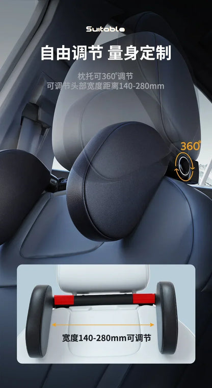 Car Neck Headrest Pillow - Adjustable Memory Foam Cushion for Cervical Spine Support - ZOOMNSTORE