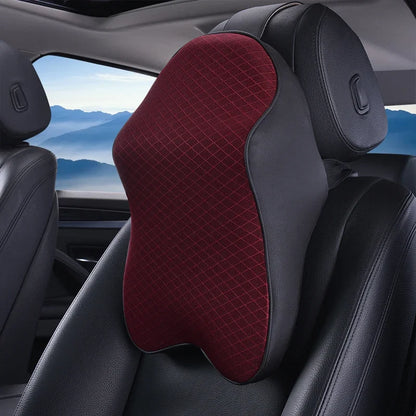 Car Neck Pillow Adjustable Headrest Cushion - Memory Foam Travel Neck Support - ZOOMNSTORE