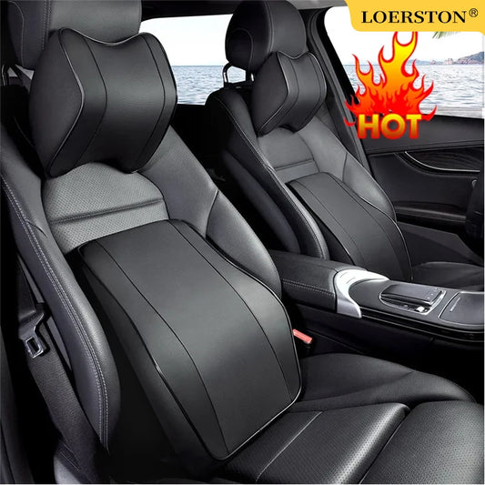 Car Neck Pillow - Breathable Memory Foam Cushion with Lumbar Support & Adjustable Neck Rest - ZOOMNSTORE