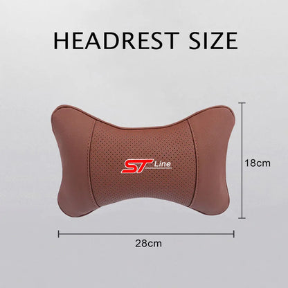 Car Neck Pillow - Ergonomic Leather Headrest Cushion for Ford Mustang & Focus - ZOOMNSTORE